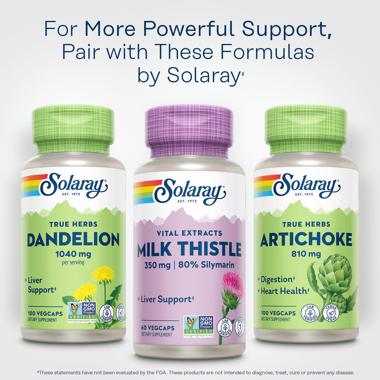 SOLARAY Milk Thistle Seed Extract 350 mg Guaranteed to Contain 80% Silymarin, Traditional Liver Support, Vegan & Lab Verified for Quality, 60 Day Money-Back Guarantee, 60 Servings, 60 VegCaps