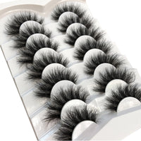 Thumbnail for Pooplunch False Eyelashes Faux Mink Lashes Cat-Eye Look 18MM Wispy Long 8D Volume Fake Eyelash Strips 7 Pairs Pack