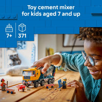 Thumbnail for LEGO City Cement Mixer Truck Building Toy for Boys & Girls, Ages 7+ - Pretend Play Construction Toy W/Rotating Drum & 3 Worker Minifigures - Gift Idea for Birthdays - 60478