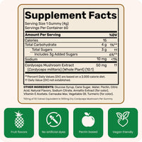 Thumbnail for Fungies Cordyceps Mushroom Gummies, Mango & Pineapple Flavor - Mushroom Herbal Supplement Gummy for Adults Supports Endurance, Energy & Performance - Caffeine-Free Energy Gummies - 60 Servings