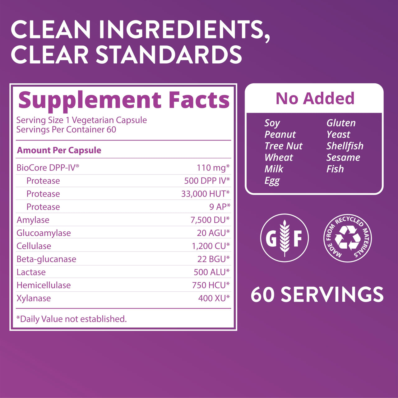 MRM Nutrition Gluten-Aid - Digestive Enzymes for Healthy Gluten & Dairy Digestion, Gut Health Supplement for Women & Men, May Help Alleviate Occasional Digestive Discomfort, Gluten-Free - 60 Servings