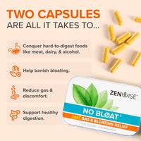 Thumbnail for Zenwise Health No Bloat Probiotics for Women and Men Digestive Health with Ginger, Dandelion, and Lactase, Digestive Enzymes for Gas and Bloating Relief - Vegan Water Retention Pills - 14 CT