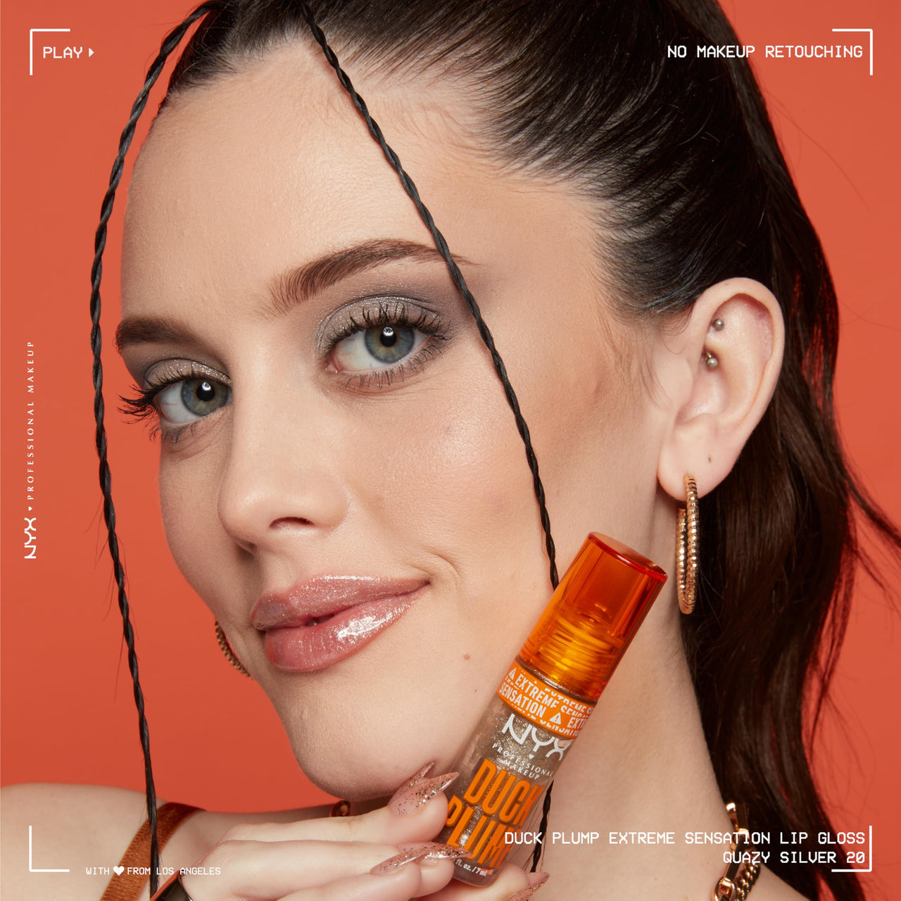 NYX PROFESSIONAL MAKEUP Duck Plump High Pigment Lip Gloss, Lip Plumper Gloss with Spicy Ginger - Flippin Slime