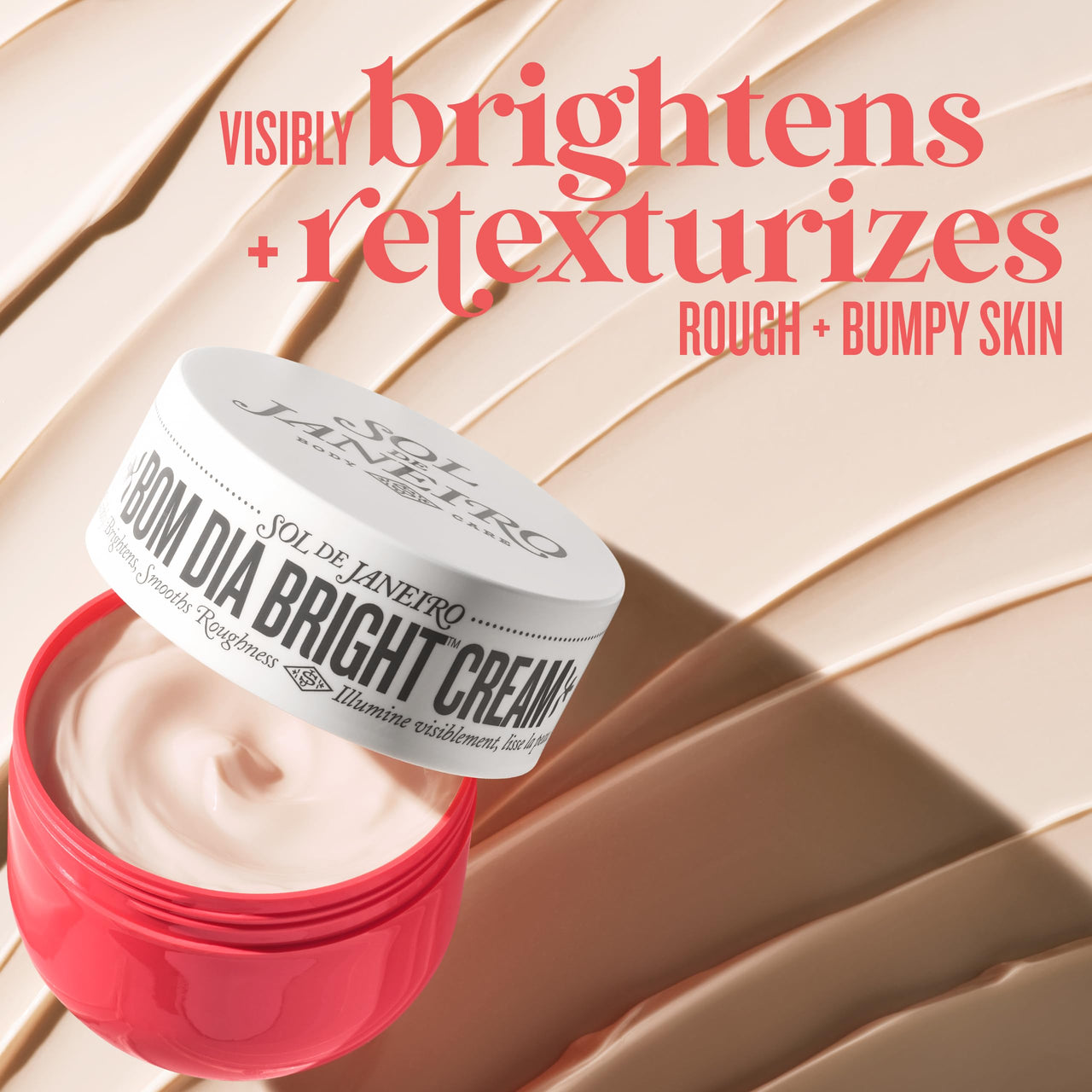SOL DE JANEIRO Visibly Brightening and Smoothing Bom Dia AHA Body Cream Travel Size 75mL/2.5 fl oz.