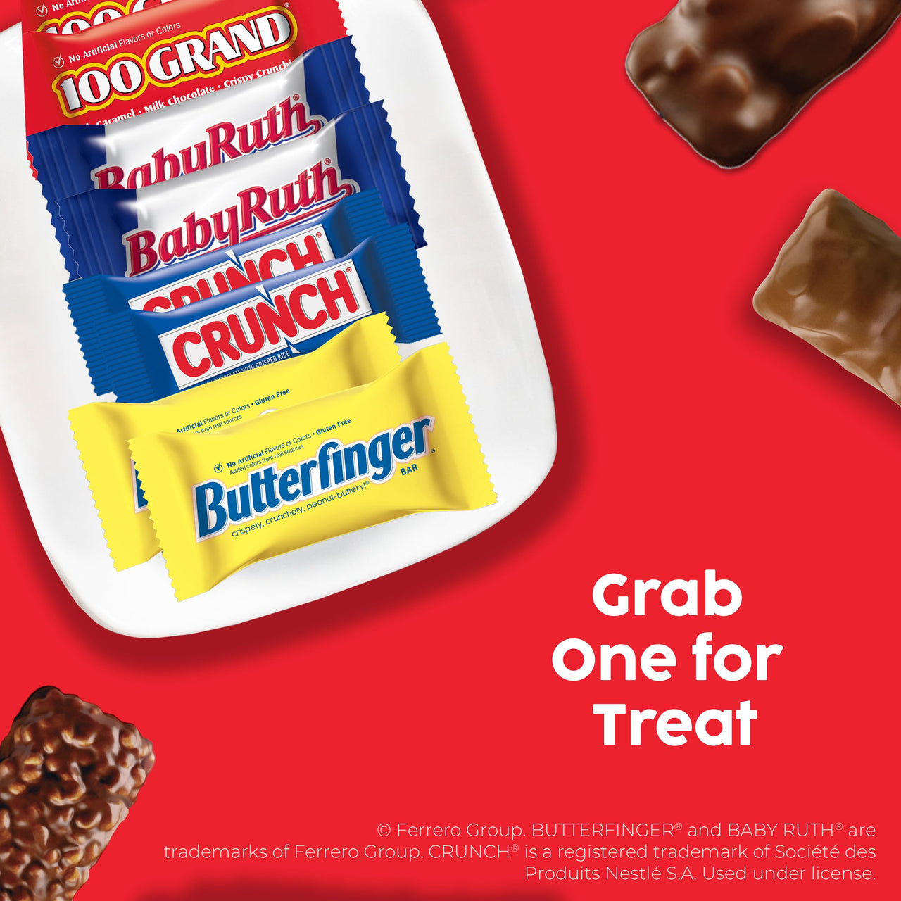 Butterfinger, CRUNCH, Baby Ruth, 100 Grand Mini and Fun Size Assorted Candy Bars, Bulk 80 Count Pack, 32.1 oz