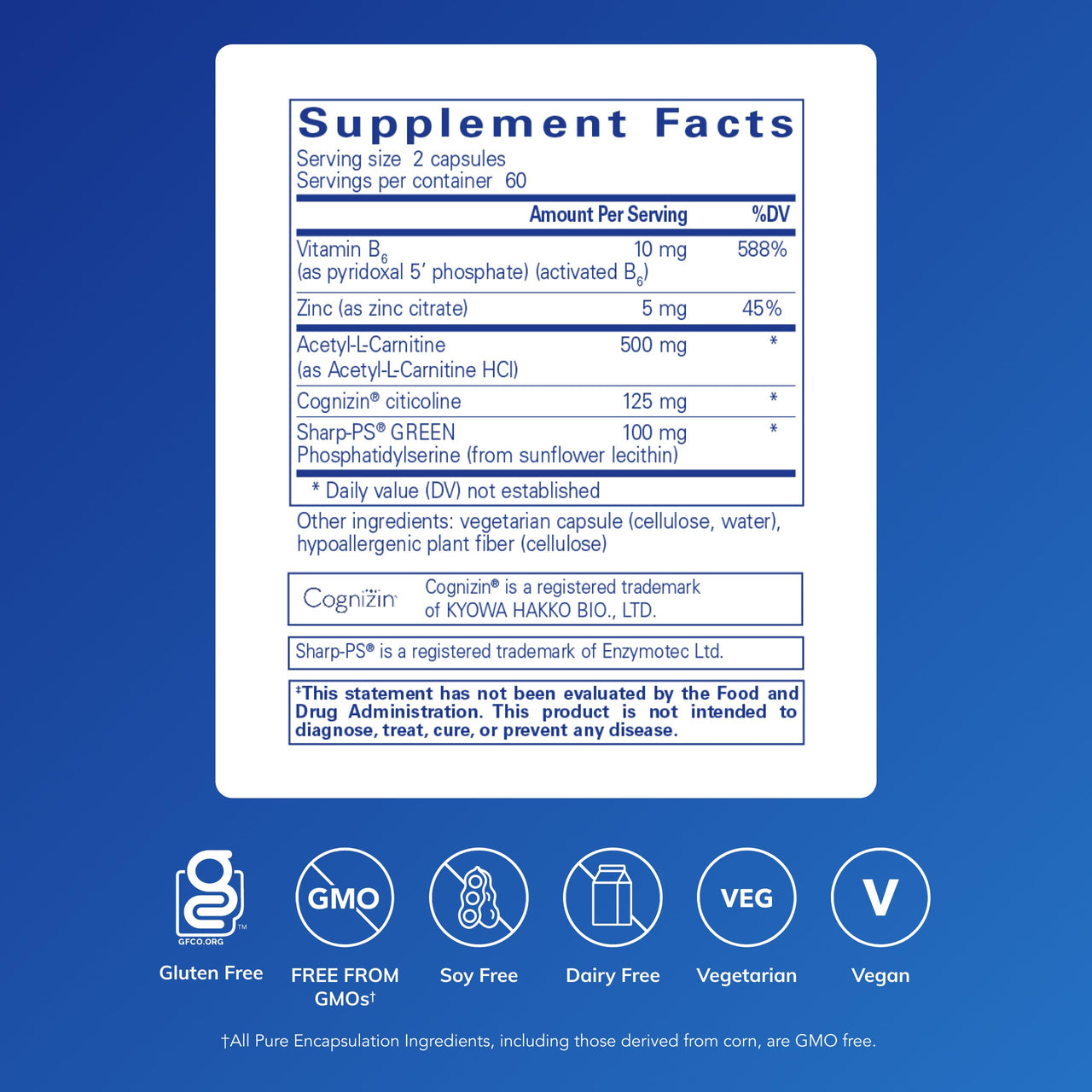 Pure Encapsulations CogniPhos | Neuronal Support for Cognitive Performance and Behavior* | 120 Capsules