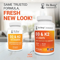 Thumbnail for Dr. Berg Vitamin D3 & K2 5,000 IU + MK-7 – 60 Capsules – Immune, Bone & Heart Support* Supplement w/Magnesium, Zinc, B6 – 4X Lab-Tested – No Fillers – Non-GMO, cGMP, Formulated in USA