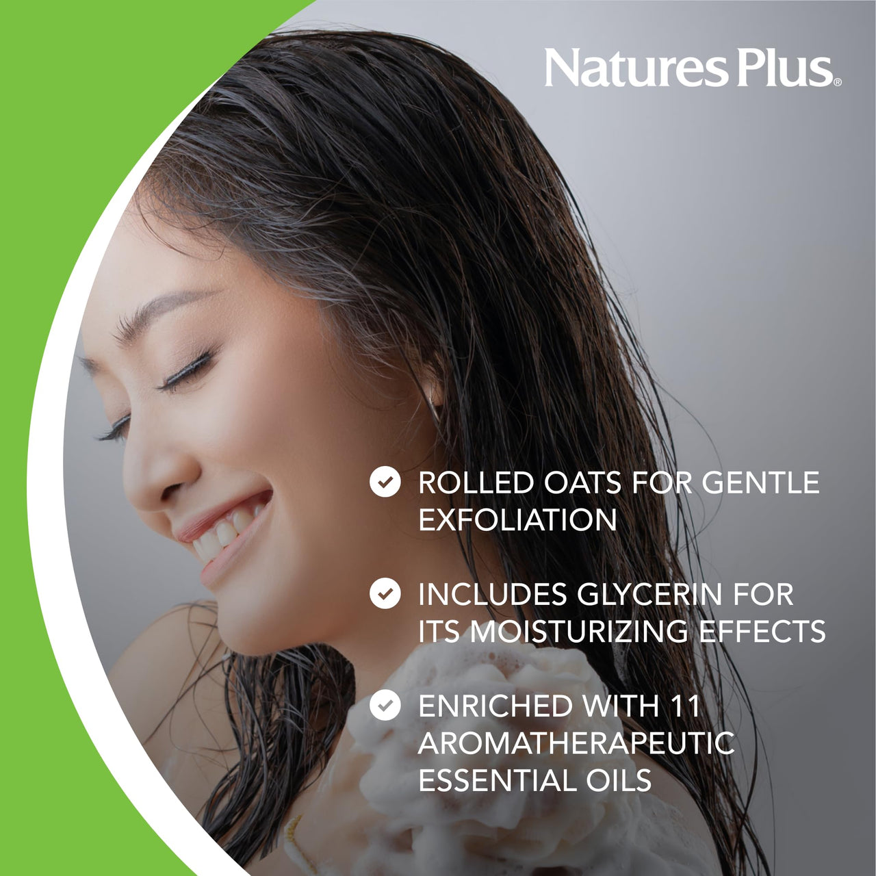 NaturesPlus Oatmeal Cleansing Bar - 3.5 oz - Face & Body Exfoliating Cleanser - Gentle Exfoliation with Oats & 11 Essential Oils to Cleanse, Moisturize & Refresh - All Skin Types - Cruelty Free