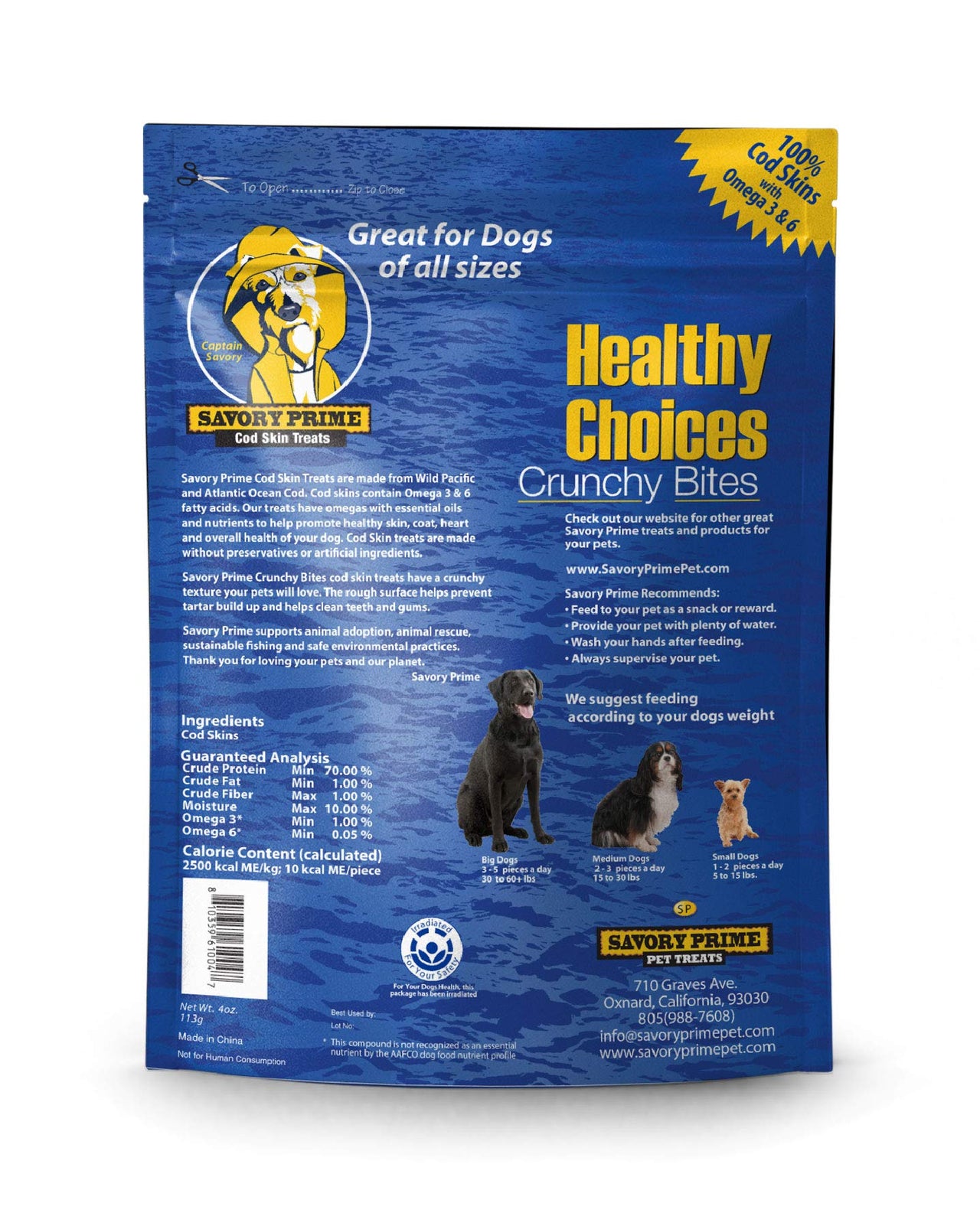 Savory Prime Cod Skin Crunchy Bites, 4-Ounce (61004)