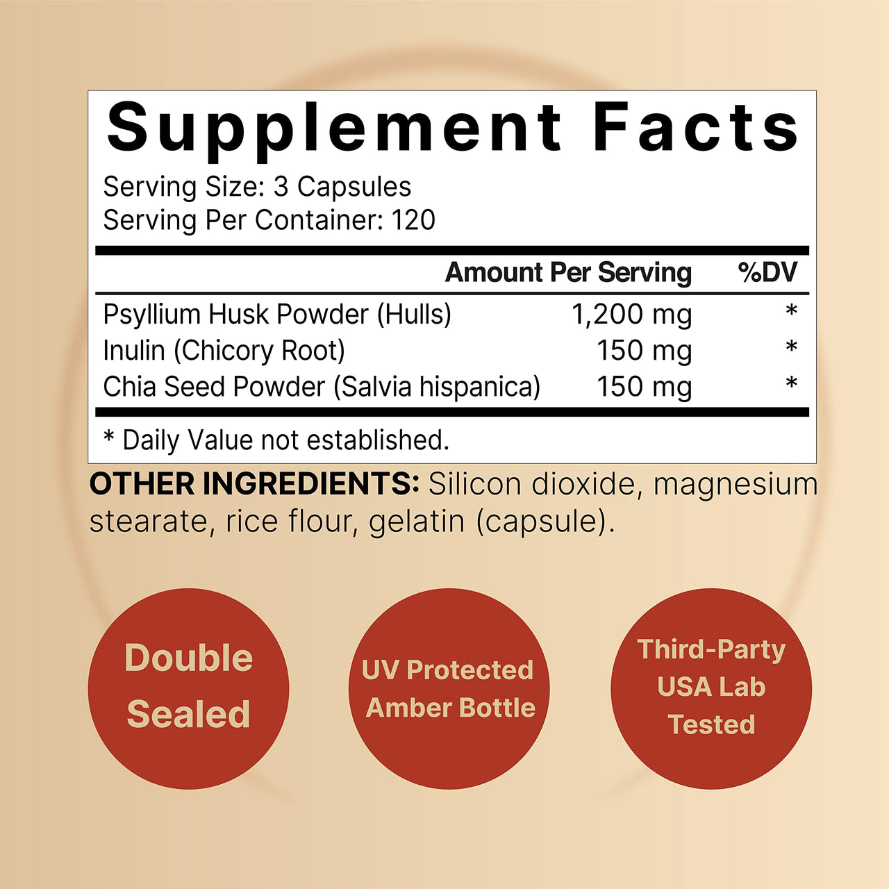 NatureBell Psyllium Husk Fiber Supplement, 1,500mg Per Serving, 360 Capsules | with Inulin & Chia Seed | Organic Soluble Fiber for Digestive & Gut Health | Plant-Based, Non-GMO, Gluten-Free