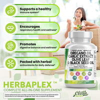 Thumbnail for Clean Nutra Oregano Oil with Black Seed Oil Garlic Olive Leaf Extract - Oil of Oregano Capsules Immune Support Carvacrol & Thymoquinone Supplement for Women and Men + Elderberry Vitamin D3 & Zinc