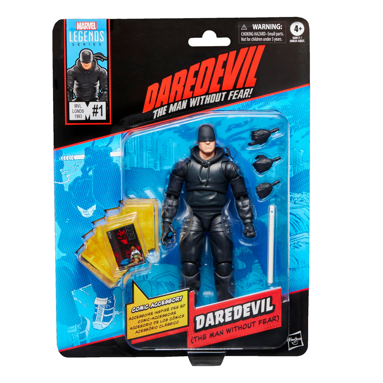 Marvel Legends Series Daredevil, The Man Without Fear Comics-Inspired Collectible 6-Inch Scale Action Figure with Character-Sized Comic Accessory