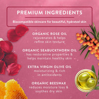 Thumbnail for Badger Rose Beauty Balm, 100% Organic Nourishing Treatment For Face, Neck & Hands w/Pure Rose Essential Oil, Intensive Long Lasting Face Moisturizer for Women & Men, 1 oz Glass Jar