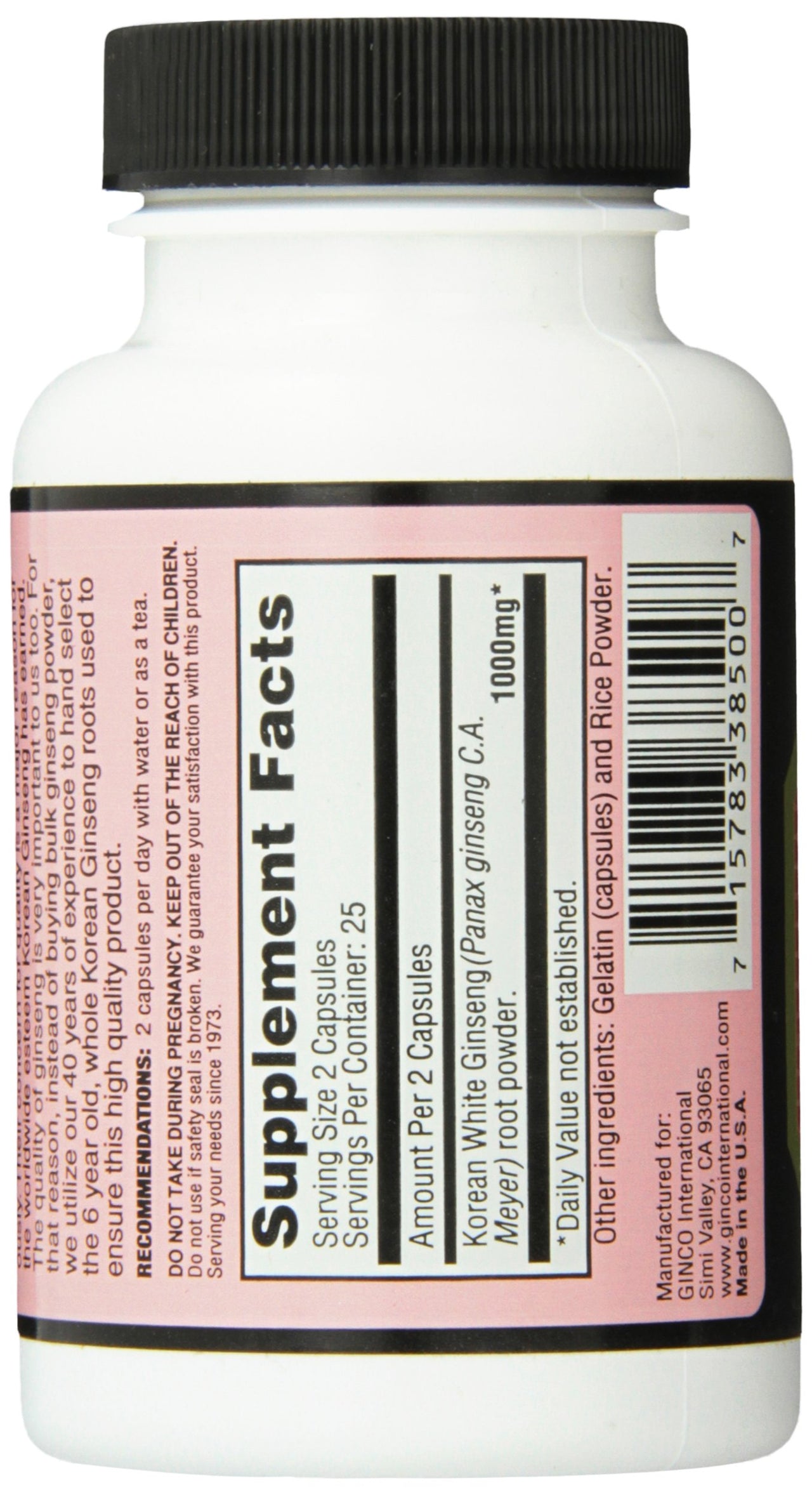 Imperial Elixir Korean White Ginseng, 500 Mg, 50 Count