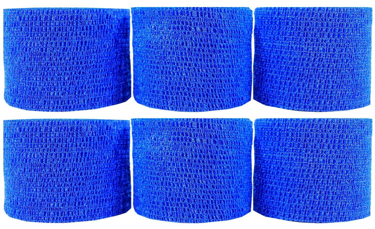 Powerflex Stretch Athletic Tape - 6 Rolls, 2", Blue