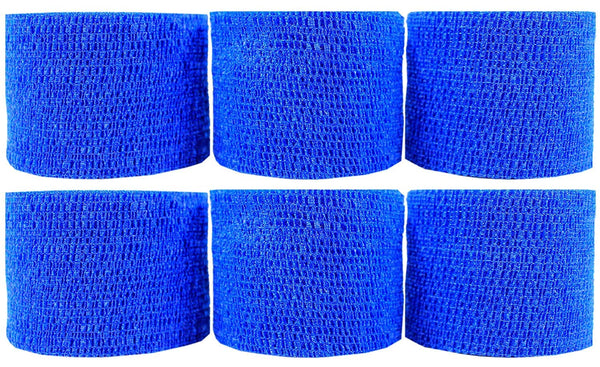 Powerflex Stretch Athletic Tape - 6 Rolls, 2", Blue