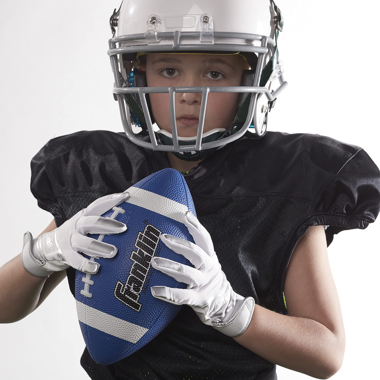Franklin Sports Grip-Rite 100 Rubber Junior Football - Blue