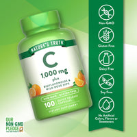 Thumbnail for Nature's Truth Vitamin C 1000mg | 100 Capsules | with Wild Rose Hips & Bioflavonoids | Non-GMO & Gluten Free Supplement
