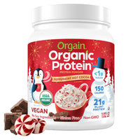 Thumbnail for Orgain Organic Vegan Protein Powder, Peppermint Hot Cocoa Holiday Flavor - 21g of Plant Protein, 5g Prebiotic Fiber, No Lactose Ingredients, No Added Sugar, Non-GMO, For Shakes & Smoothies, 1.02 lb