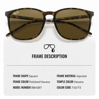 Thumbnail for Ray-Ban RB4387 Square Shape Sunglasses for Men and Women- Timeless Classic Sun Glasses with Modern Elegance - Premium UV Protection & Classic Lenses - Designer Men's and Women's Sunglasses
