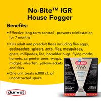 Thumbnail for Durvet 011-1131 No Bite IGR House Fogger (3 Pack), 6 oz
