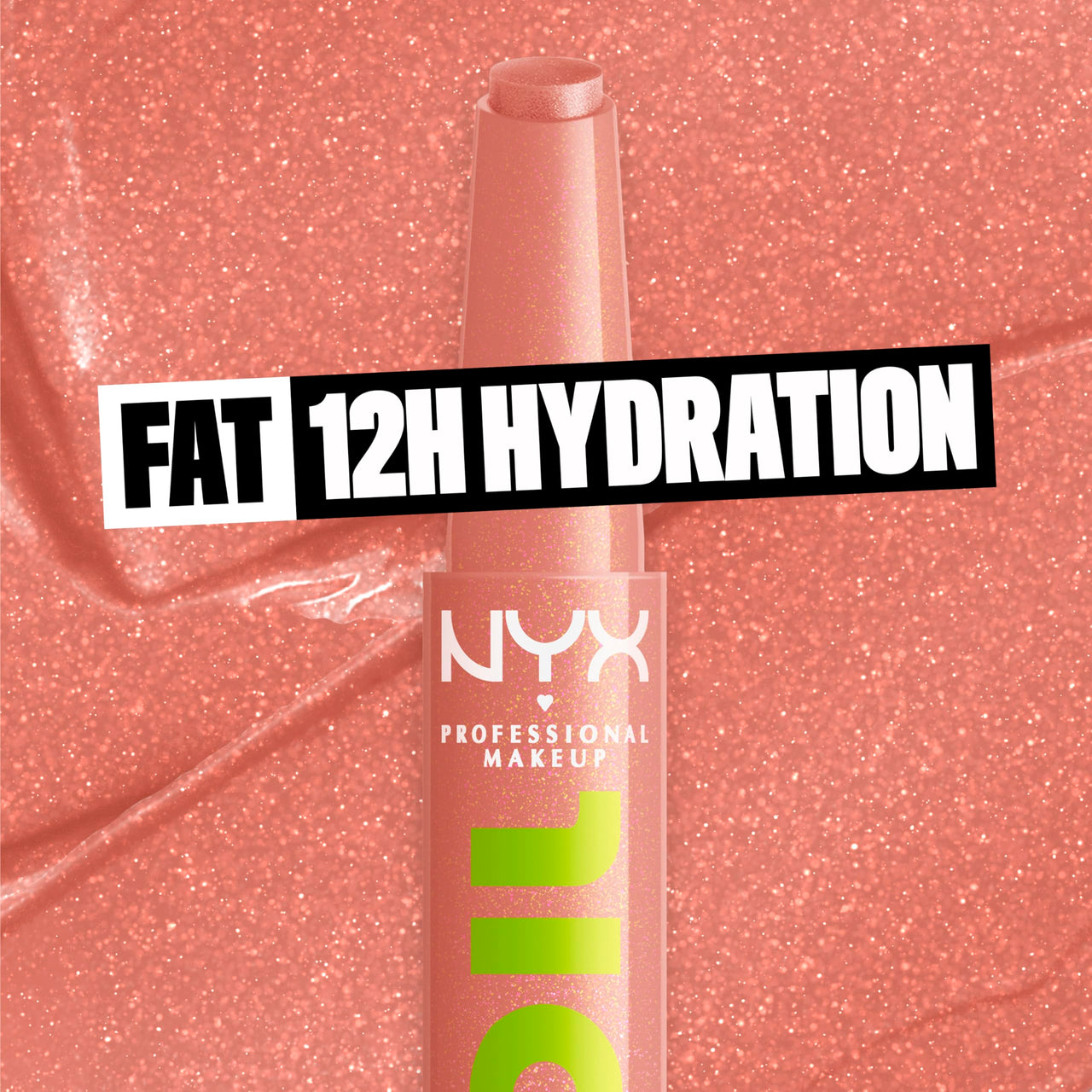 NYX PROFESSIONAL MAKEUP Fat Oil Slick Click, Lightweight, Buildable Pigmented Vegan Lip Balm - Group Chat (Nude)