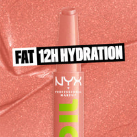 Thumbnail for NYX PROFESSIONAL MAKEUP Fat Oil Slick Click, Lightweight, Buildable Pigmented Vegan Lip Balm - Group Chat (Nude)