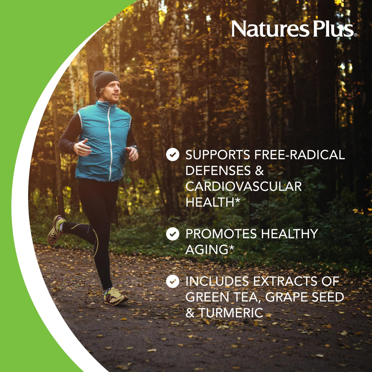 NaturesPlus Herbal Actives Resveratrol, Extended Release - 120 Tablets - Vegetarian, Gluten Free - 60 Servings