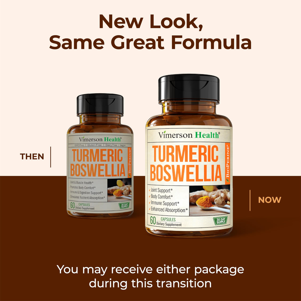Turmeric Supplement w/Boswellia Serrata – Daily Support for Joint Health & Comfort – Organic Turmeric Curcumin Powder, Bioperine for Enhanced Absorption & Ginger Root – 60 Boswellia Extract Capsules