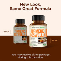 Thumbnail for Turmeric Supplement w/Boswellia Serrata – Daily Support for Joint Health & Comfort – Organic Turmeric Curcumin Powder, Bioperine for Enhanced Absorption & Ginger Root – 60 Boswellia Extract Capsules