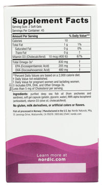 Thumbnail for Nordic Naturals Prenatal DHA, Unflavored - 830 mg Omega-3 + 400 IU Vitamin D3 - 90 Soft Gels - Supports Brain Development in Babies During Pregnancy & Lactation - Non-GMO - 45 Servings
