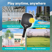 Thumbnail for Beginner Pickleball Paddles Set of 2, 0.63” Fiberglass Pickleball Rackets with 4 Balls & Carry Bag, Lightweight Paddle Set for Men, Women & Youth