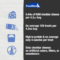 Thumbnail for PureBites Cheddar Cheese Freeze Dried Dog Treats, 1 Ingredient, Made in USA, 4.2oz