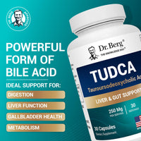 Thumbnail for Dr. Berg TUDCA Supplement (Tauroursodeoxycholic Acid) - Powerful Formula for Liver Health, Bile Flow, Gallbladder Support, and Digestive Health* - 30 Capsules