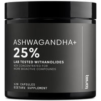 Thumbnail for Toniiq Ashwagandha – 40:1 Concentrated Extract – 25% Withanolides – Wild Harvested in India – Highly Bioavailable with Black Pepper – Third-Party Tested – 120 Capsules - 1,300mg per Serving