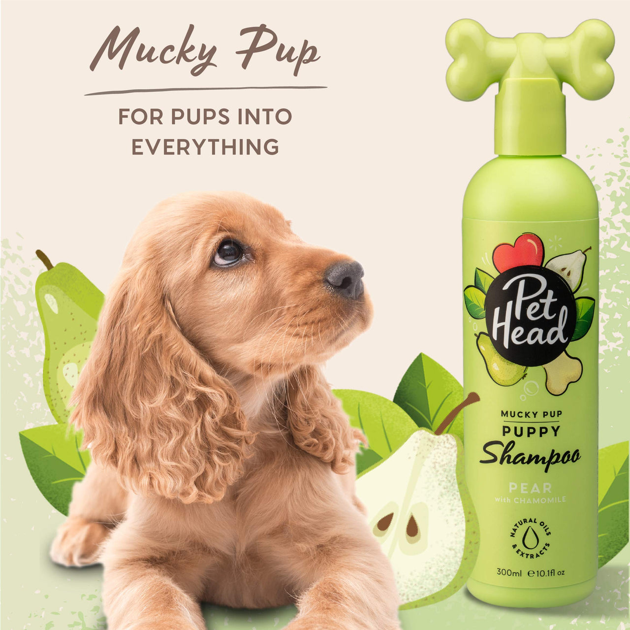 Pet Head Mucky Pup Puppy Shampoo | Pear Scent | Shampoo for Puppies from 8 Weeks | Professional Grooming | Vegan Dog Shampoo | Gentle Formula for Puppies | Made in USA | 16 fl. oz.