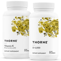 Thumbnail for THORNE - Bone Health Bundle - Vitamin K & Vitamin D-5000 Combo for Strong Bones - 30 to 60 Servings