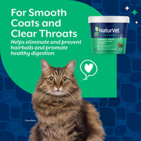 Thumbnail for NaturVet – Hairball Aid Supplement for Cats - Plus Pumpkin – Helps Eliminate & Prevent Hairballs – 60 Soft Chews