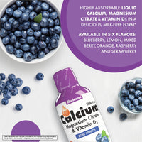 Thumbnail for Bluebonnet Nutrition Liquid Calcium Citrate Magnesium Citrate, Vitamin D3, Bone Health, Gluten Free, Soy free, milk free, kosher,32 Servings, Blueberry Flavor, 16 Fl Oz (Pack of 1)