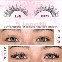 Thumbnail for Goddvenus Eyelash Extensions Wispy Natural DIY C Curl Individual Lashes Clusters Black 10-16mm 300pcs