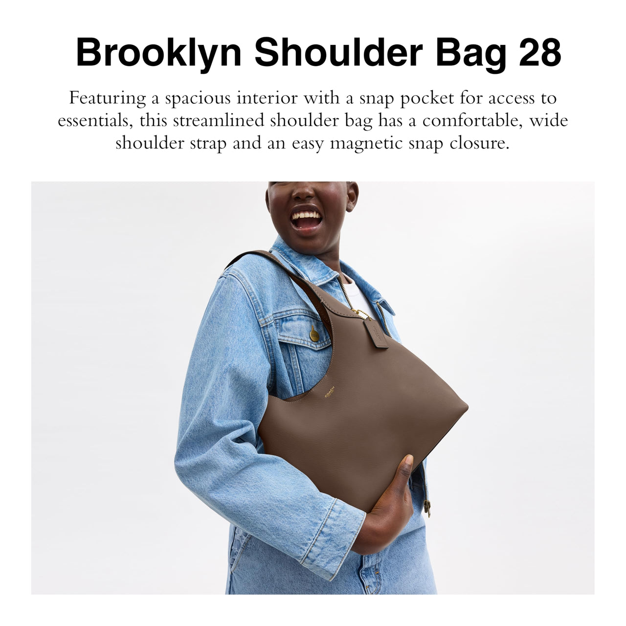 Coach Brooklyn Shoulder Bag 28, Dark Stone