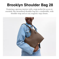 Thumbnail for COACH Women's Brooklyn Shoulder Bag 28, B4/Dark Stone, One Size