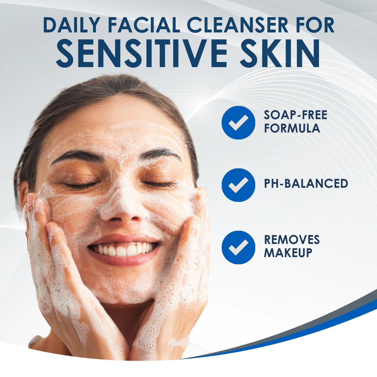 Vanicream Gentle Facial Cleanser with Pump Dispenser - 8 fl oz - Formulated Without Common Irritants for Those with Sensitive Skin