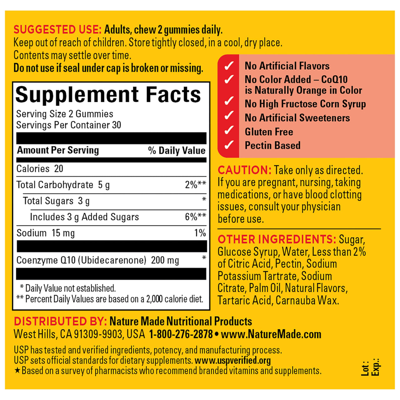 Nature Made CoQ10 200Mmg Per Serving Gummies, Heart & Energy Support, 60 CoQ10 Gummies, 30 Day Supply
