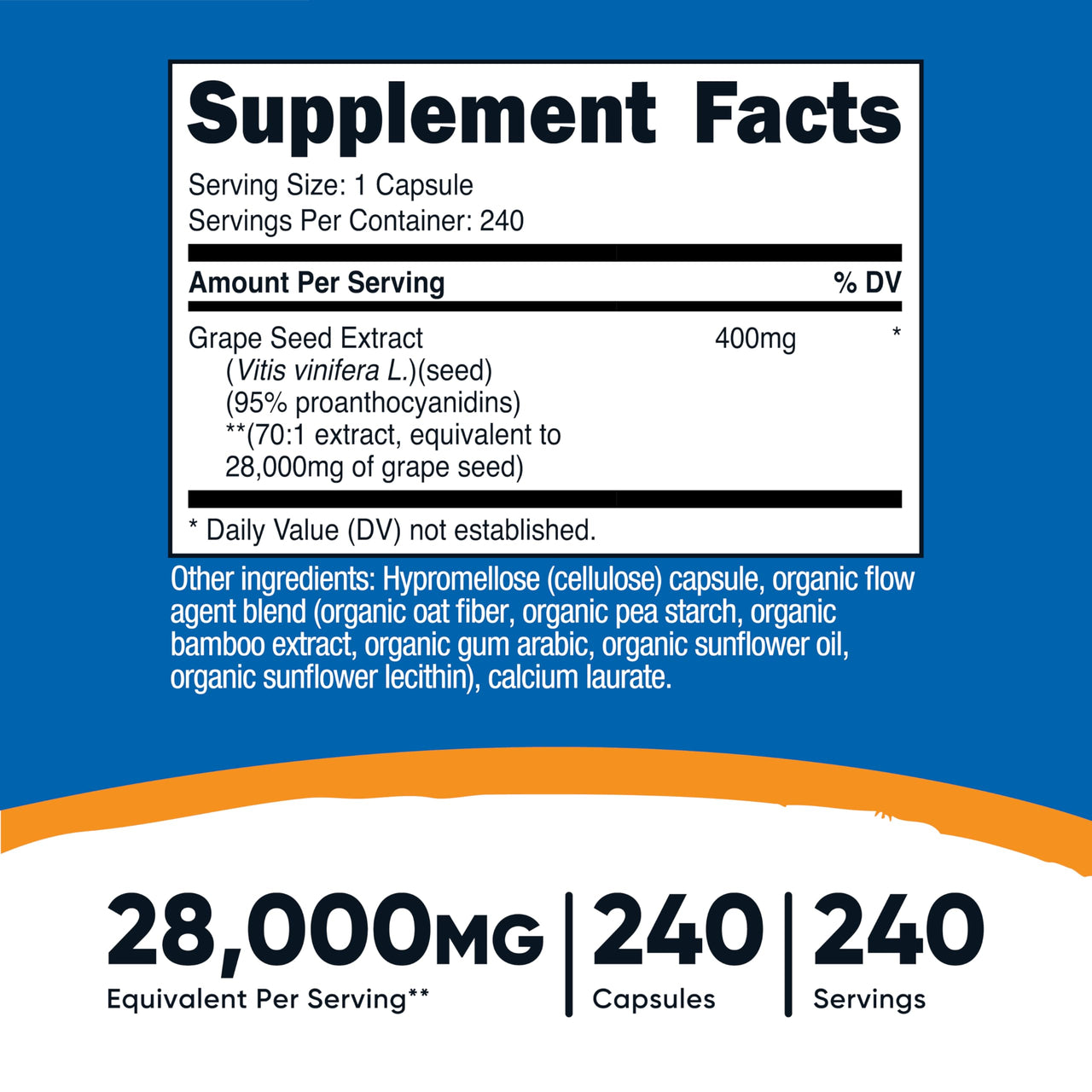 Nutricost Grape Seed Extract 240 Capsules for 240 Servings Per Bottle - GMO Free and Gluten Free, Vegetarian Friendly