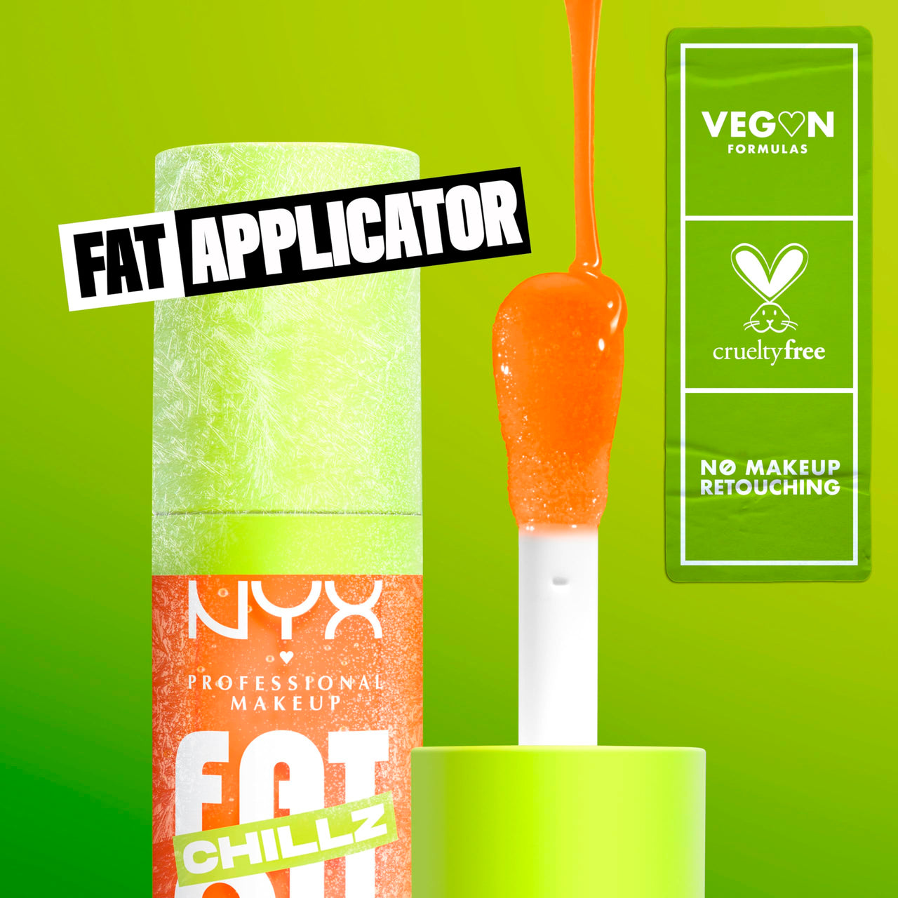 NYX PROFESSIONAL MAKEUP Fat Oil Chillz, Moisturizing, Shiny and Vegan Tinted Lip Gloss - Citrus Chiller (Sheer Orange)