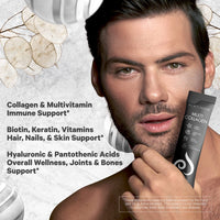 Thumbnail for Codeage Multi Collagen and Biotin 10,000 mcg + Vitamin C, B6 & D3, Keratin, Hyaluronic Acid, Niacin, 18 Amino Acids - Stick Packs Supplement - 5 Types Collagen Protein – 30 Powder Packets