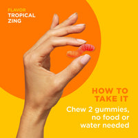 Thumbnail for OLLY Hello Happy Gummy Worms, Mood Balance Support, Vitamin D, Saffron, Adult Chewable Supplement, Tropical Zing - 60 Count