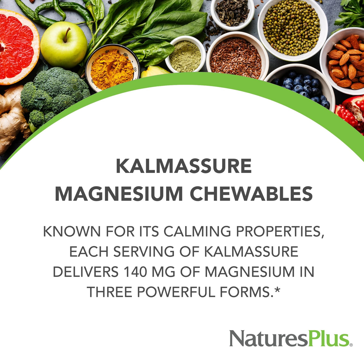 NaturesPlus KalmAssure Magnesium Chewable, Orange - 60 Tablets - Promotes Relaxation & Mental Alertness - Non-GMO, Sugar Free & Gluten Free - 60 Servings