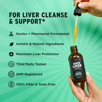 Thumbnail for SuperBonsai Super Liver Support with Milk Thistle - All Natural Liver Cleanse Detox & Repair Aid - Doctor-Formulated Liver Supplement - Liquid Herbal Supplements for Liver Health - 1 Month Supply